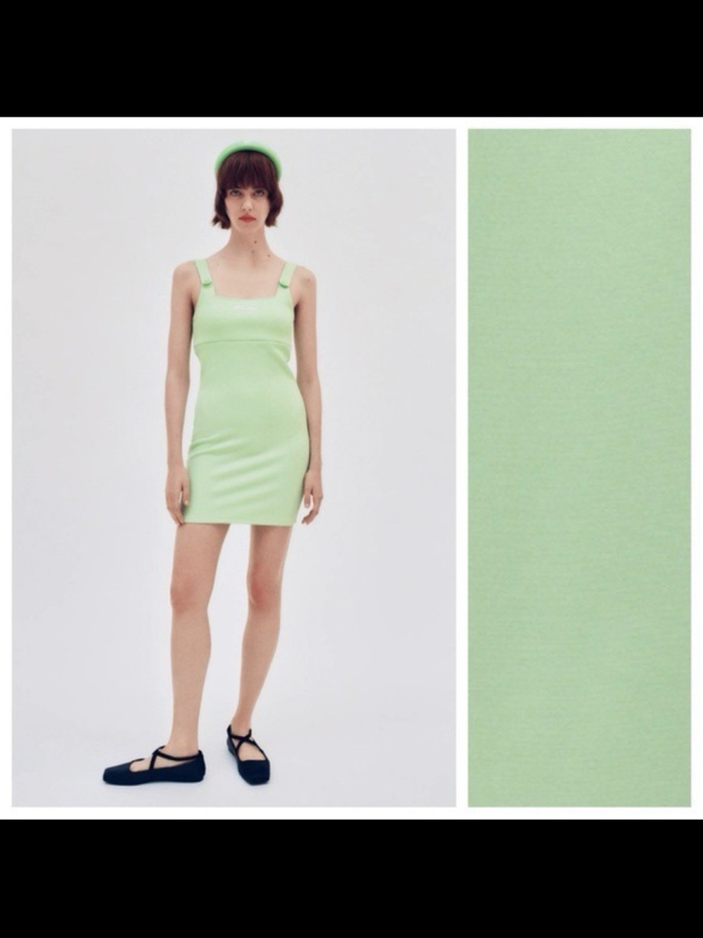 NWT. Zara x Lotto Limited Edition Capsule Collection Green Mini Dress Size M.